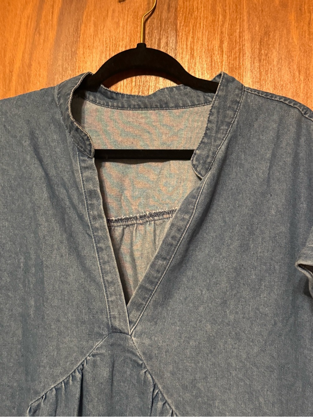 Women’s Plus Size Boho Cottagecore Denim Ruffle Dress 2XL - Picture 3 of 6